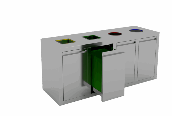 GARBAGE BIN ON CABINET